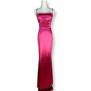 Love & Lemonade Red Lace-Up Maxi Dress Open Back Size S NWT